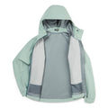 Sea Mist Montane Women's Phase Lite Waterproof Jacket Model Front FPLJASEA