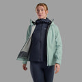 Sea Mist Montane Women's Phase Lite Waterproof Jacket Model 6 FPLJASEA