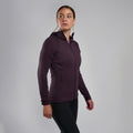 Mulberry Montane Women's Protium Lite Hooded Fleece Jacket Model Front FPOLHMUL