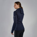Eclipse Blue Montane Women's Protium Hooded Fleece Jacket Model Back FPRHOECL