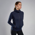 Eclipse Blue Montane Women's Protium Hooded Fleece Jacket Model 3 FPRHOECL