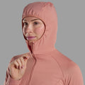 Pink Clay Montane Women's Protium Hooded Fleece Jacket Model 4 FPRHOPCL