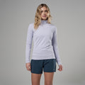 Lilac Haze Montane Women's Protium Lite Pull On Fleece Model Front FPRLPLIL