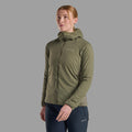 Caper Montane Women's Sirocco Hooded Insulated Jacket Model Front FSIRHCAP
