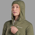 Caper Montane Women's Sirocco Hooded Insulated Jacket Model 4 FSIRHCAP