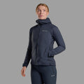 Eclipse Blue Montane Women's Sirocco Hooded Insulated Jacket Model Front FSIRHECL