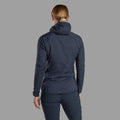 Eclipse Blue Montane Women's Sirocco Hooded Insulated Jacket Model Back FSIRHECL