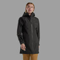 Midnight Grey Montane Women's Spirit Long Waterproof Jacket Model Back FSLOJMNG