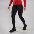 Black Montane Women's Slipstream Thermal Trail Running Tights Model Front FSTHRBLA