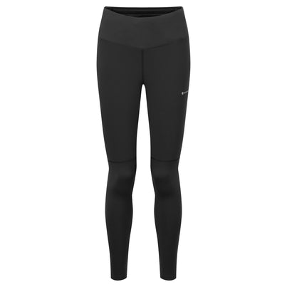 Black Montane Women's Slipstream Thermal Trail Running Tights Front FSTHRBLA