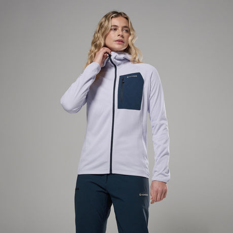 Lilac Haze Montane Women's Zepher Hooded Fleece Jacket Front FZEPHLIL