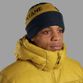 Eclipse Blue Montane Logo Cuffed Beanie Model Front HLCBEECL