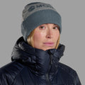 Stone Blue Montane Logo Cuffed Beanie Model Back HLCBESTB