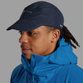 Eclipse Blue Montane Phase Lite Waterproof Cap Model Front HPLICECL