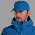 Neptune Blue Montane Phase Lite Waterproof Cap Model Front HPLICNEP