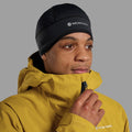 Black Montane Windjammer Windproof Helmet Liner Model Front HWIHLBLA