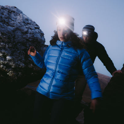 Cornflower Montane Women's Anti-Freeze XT Hooded Down Jacket Front FAXTHCOR