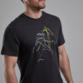 Midnight Grey Montane Men's Abstract Mountain T-Shirt Model 3 MABTTMNG
