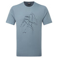 Stone Blue Montane Men's Abstract Mountain T-Shirt Front MABTTSTB