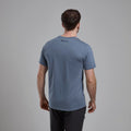 Stone Blue Montane Men's Abstract Mountain T-Shirt Model Back MABTTSTB
