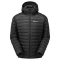 Black Montane Men's Anti-Freeze Hooded Down Jacket Front MAFZHBLA