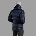 Eclipse Blue Montane Men's Anti-Freeze Hooded Down Jacket Model Back MAFZHECL