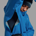 Neptune Blue Montane Men's Alta Lite Waterproof Jacket Model Back MALLJNEP
