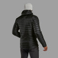 Black Montane Men's Anti-Freeze Lite Hooded Down Jacket Model Back MANLHBLA