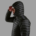 Black Montane Men's Anti-Freeze Lite Hooded Down Jacket Model 4 MANLHBLA