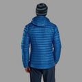 Neptune Blue Montane Men's Anti-Freeze Lite Hooded Down Jacket Model Back MANLHNEP