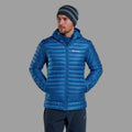 Neptune Blue Montane Men's Anti-Freeze Lite Hooded Down Jacket Model 3 MANLHNEP