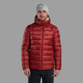 Dark Maple Montane Men's Anti-Freeze XT Hooded Down Jacket Model Front MAXTHDAM