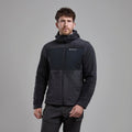 Midnight Grey Montane Men's Caldus XT Hooded Fleece Jacket Model Front MCAXHMNG