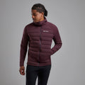 Dark Garnet Montane Men's Composite Hooded Down Jacket Model Front MCOHODGA