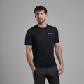 Black Montane Men's Dart Lite T-Shirt Model Front MDITSBLA