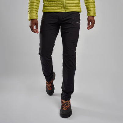 Black Montane Men's Dynamic Lite Stretch Pants Front MDLPSBLA
