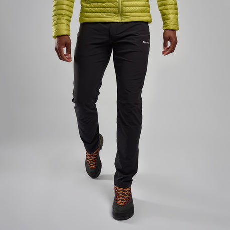 Black Montane Men's Dynamic Lite Stretch Pants Front MDLPSBLA