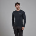 Black Montane Men's Dart Long Sleeve T-Shirt Model Front MDLSTBLA