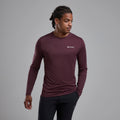 Dark Garnet Montane Men's Dart Long Sleeve T-Shirt Model Front MDLSTDGA
