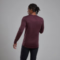 Dark Garnet Montane Men's Dart Long Sleeve T-Shirt Model Back MDLSTDGA
