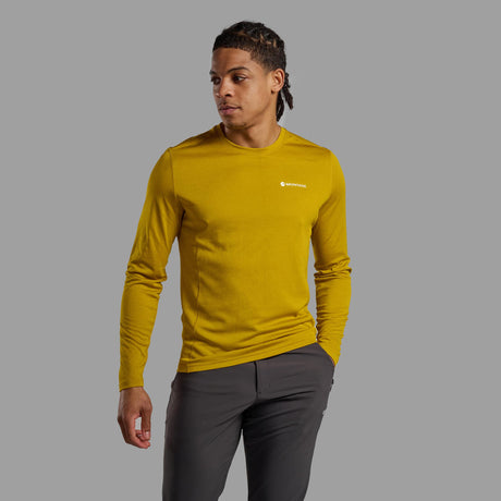 Ginkgo Gold Montane Men's Dart Long Sleeve T-Shirt Front MDLSTGIN