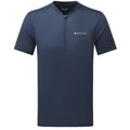 Eclipse Blue Montane Men's Dart Nano Zip T-Shirt Front MDNZTECL