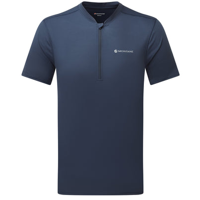 Eclipse Blue Montane Men's Dart Nano Zip T-Shirt Front MDNZTECL