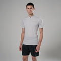 Platinum Montane Men's Dart Nano Zip T-Shirt Model Front MDNZTPLA