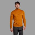 Amber Montane Men's Dart Zip Neck T-Shirt Model Front MDRZIAMB