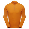 Amber Montane Men's Dart Zip Neck T-Shirt Front MDRZIAMB