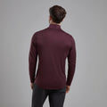Dark Garnet Montane Men's Dart Zip Neck T-Shirt Model Back MDRZIDGA