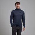 Eclipse Blue Montane Men's Dart Zip Neck T-Shirt Model Front MDRZIECL