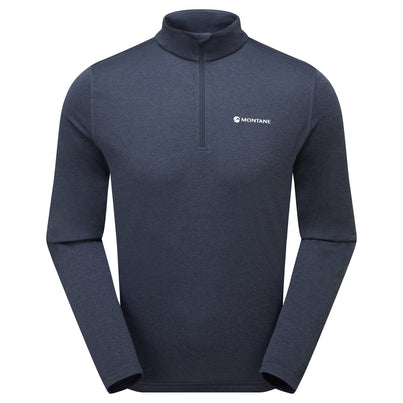Eclipse Blue Montane Men's Dart Zip Neck T-Shirt Front MDRZIECL