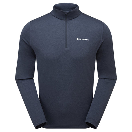 Eclipse Blue Montane Men's Dart Zip Neck T-Shirt Front MDRZIECL